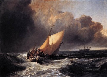 Landscapes Painting - Turner Dutch Boats in a Gale seascape